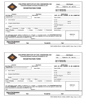 PICE Membership Registration.